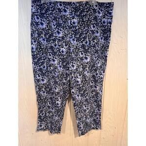 Counterparts Blue Floral Print Capri Pants Size 16